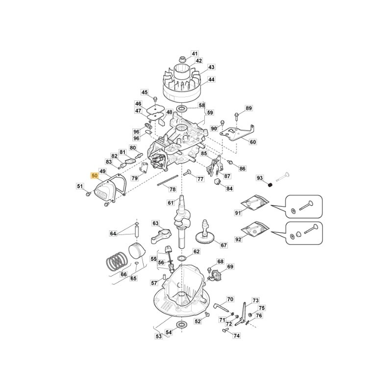 Couvercle de soupape STIGA ORIGINAL pour moteur RSCT 100 OHV 118550681/0