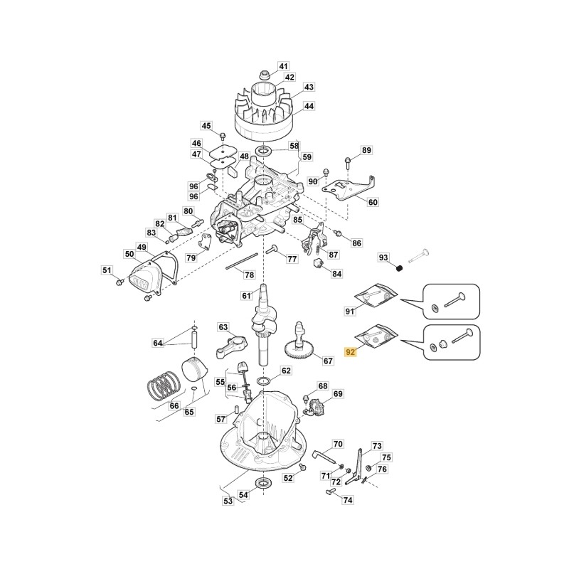 Soupape d’aspiration STIGA ORIGINALE pour moteur RSCT 100 OHV 118550691/0