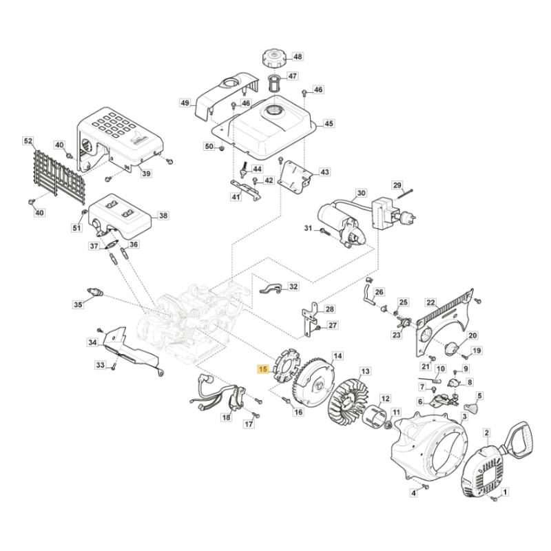 Alternateur de charge bobine ORIGINALE STIGA pour moteur LC 170 FDS 118551329/0