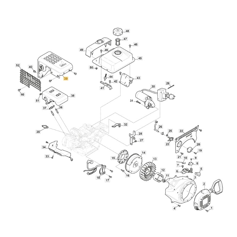 ORIGINAL STIGA Schalldämpfer für LC-Motor 170 FDS 118550817/0