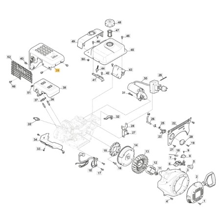 Protezione silenziatore ORIGINALE STIGA per motore LC 170 FDS 118550817/0 | Newgardenstore.eu