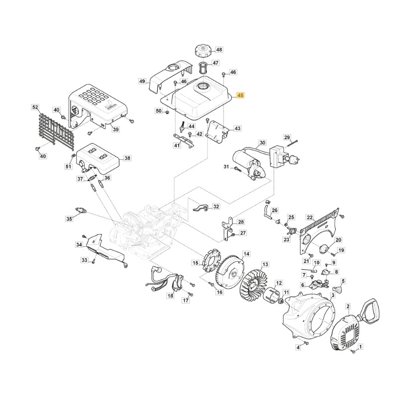 Réservoir d’essence STIGA ORIGINAL pour moteur LC 170 FDS 118551311/0