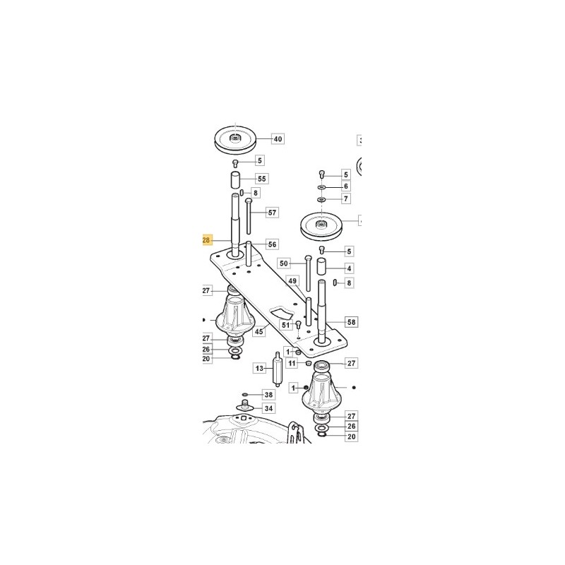 BLADE HOLDER SHAFT LAWN TRACTOR TORNADO7108W ORIGINAL STIGA 125020831/0