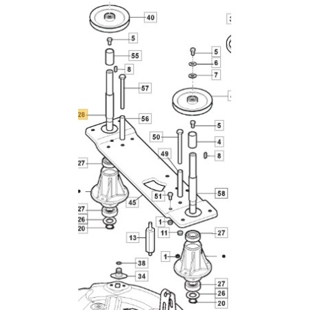 ARBRE PORTE-LAME PORTE-LAME TORNADO7108W ORIGINAL STIGA TONDEUSE 125020831/0 | Newgardenstore.eu