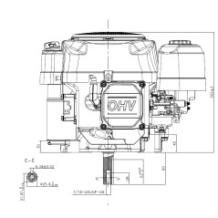 Complete engine LONCIN TRE0701 heavy duty flywheel 432cc vertical shaft | Newgardenstore.eu