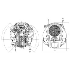 Sustitución completa del motor de tractor STIGA TRE586V 586 cc de dos cilindros Briggs | Newgardenstore.eu