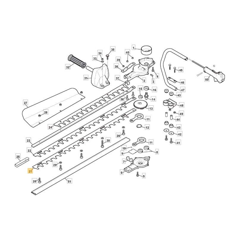 Lama inferiore ORIGINALE STIGA per tagliasiepi HTM 75 - PRO 75SL 6990182