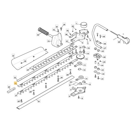 Hoja superior ORIGINAL STIGA para cortasetos HTM 75 - SHM 180 6990181 | Newgardenstore.eu