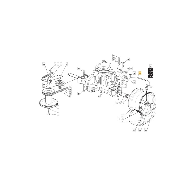 Tige de déverrouillage de l'unité du tracteur 1228H ORIGINAL STIGA 127034069/0