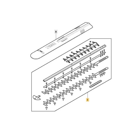 Lame de taille-haie modèles HT900e SHT900AE ORIGINAL STIGA 118811337/0 | Newgardenstore.eu