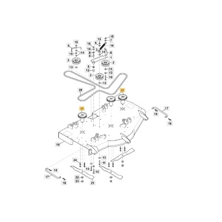 Brida del eje de la cuchilla de tractor ZT5132T ORIGINAL STIGA 118830346/0 | Newgardenstore.eu