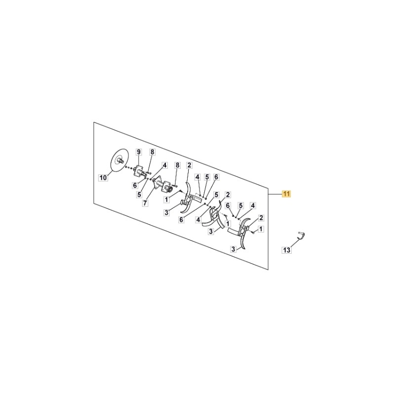 Lama destra motozappa modelli SRC685G TI685RG ORIGINALE STIGA 118802823/0