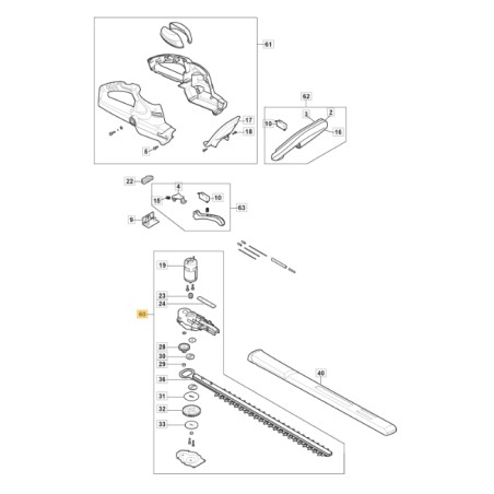 Elektromotor und Messer ORIGINAL STIGA Heckenschere AH 24B 118810766/0 | Newgardenstore.eu