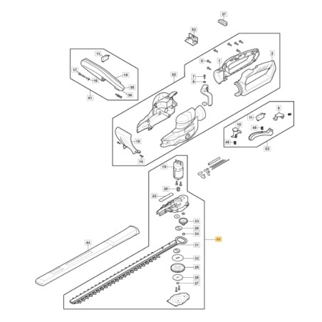 Motore elettrico e lama ORIGINALE STIGA tagliasiepi H24Li - SHT24AE 118810827/0 | Newgardenstore.eu