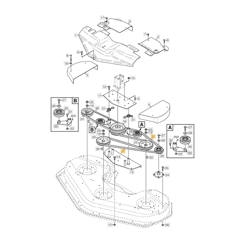 Correa bi-trapezoidal movimiento de las cuchillas STIGA 9585-0177-01