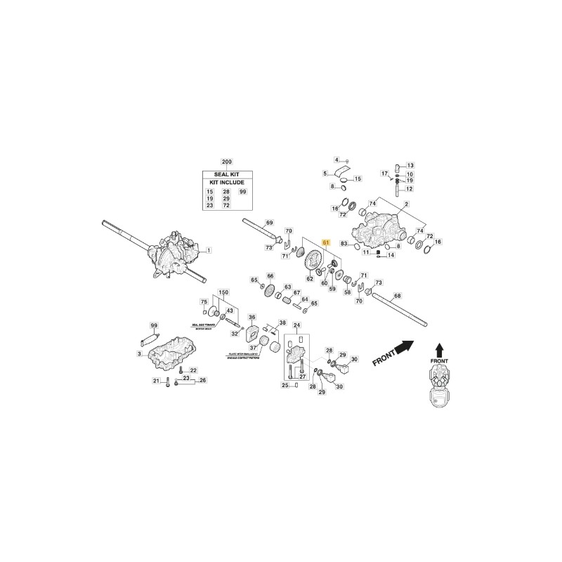 Kit d'engrenage différentiel ORIGINALSTIGA pour tracteur de pelouse 1139-2743-01