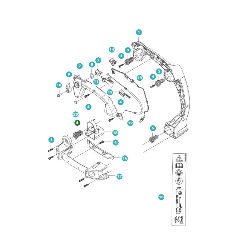 Muelle ORIGINAL HUSQVARNA soplador HBZ260LV - 525BX 587110302