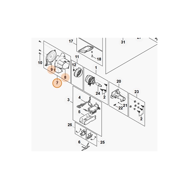 Boîte pour taille-haie à spirale modèles HLA135K ORIGINAL STIHL FA018208100