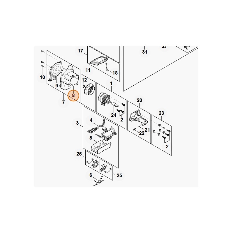 Boîte pour taille-haie à spirale modèles HLA135 ORIGINAL STIHL FA016020300