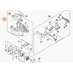 Carcasa motor cortasetos modelos HLA135 ORIGINAL STIHL HA046000802