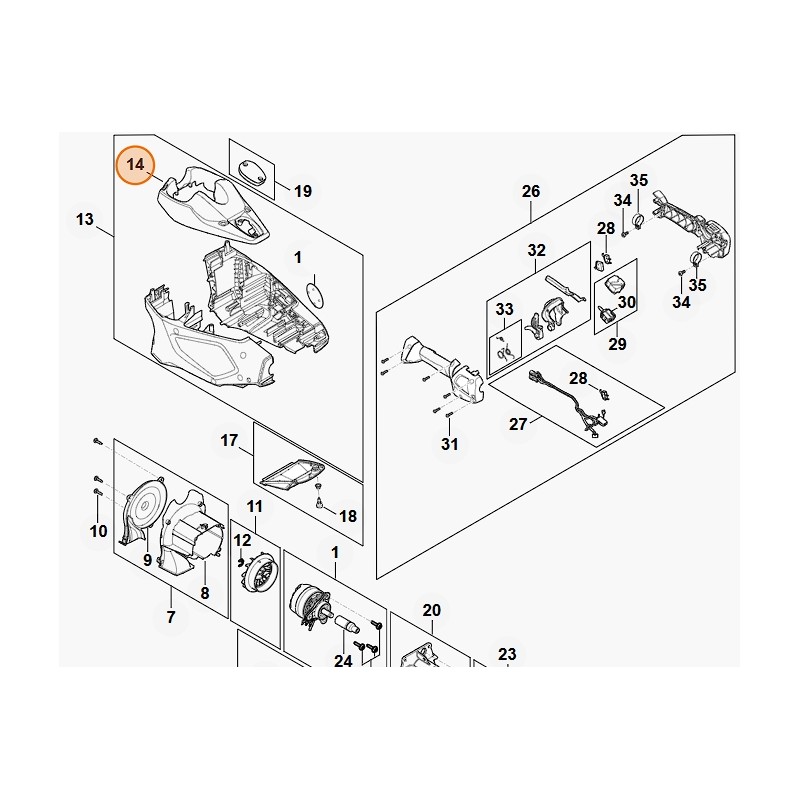 Cappottatura tagliasiepi modelli HLA135 ORIGINALE STIHL FA010840900