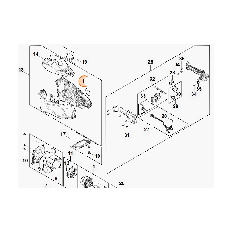 Plaque signalétique taille-haie modèles HLA135 ORIGINAL STIHL HA049671500