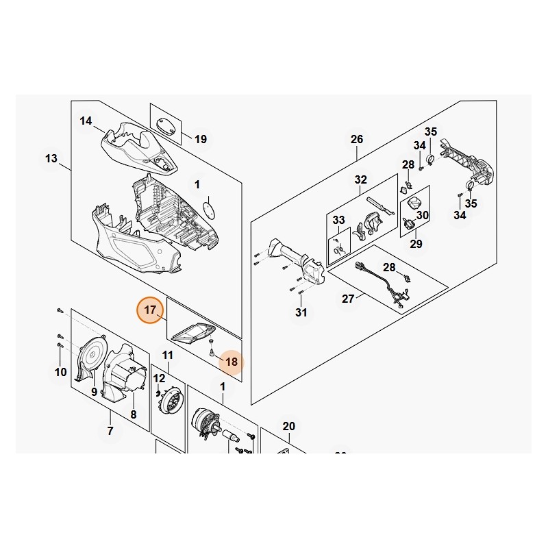 Hedge Trimmer Filter Models HLA135 ORIGINAL STIHL FA010801900