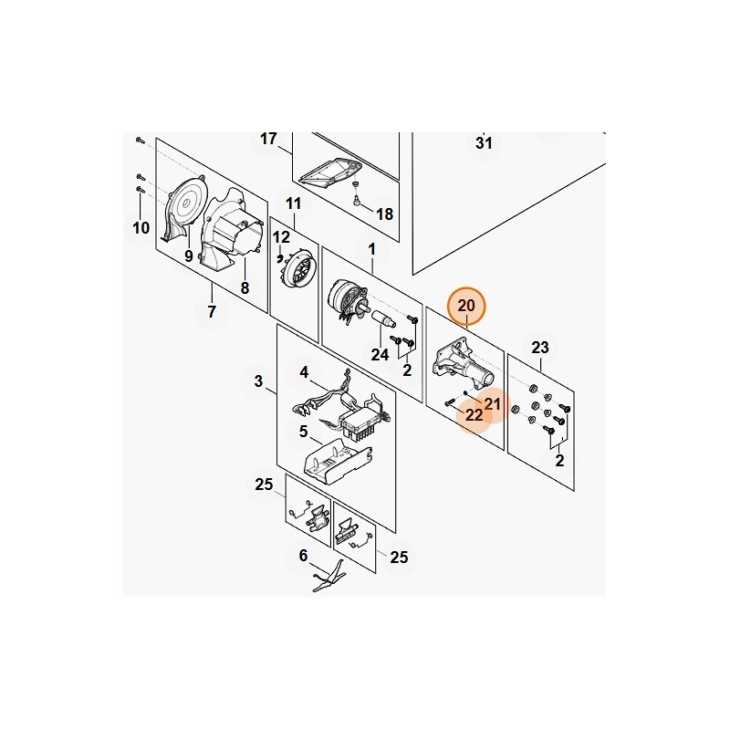 Flangia tagliasiepi modelli HLA135 ORIGINALE STIHL FA016003401