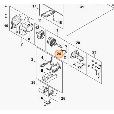 Pilote de taille-haie modèles HLA135 ORIGINAL STIHL FA017644200 | Newgardenstore.eu