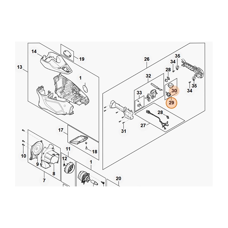 Heckenscherenschalter Modelle HLA135 ORIGINAL STIHL 48674300501