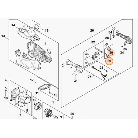 Interruptor cortasetos modelos HLA135 ORIGINAL STIHL 48674300501 | Newgardenstore.eu