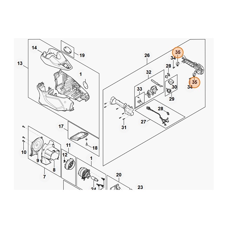 Fascetta di serraggio tagliasiepi modelli HLA135 ORIGINALE STIHL FA017904700