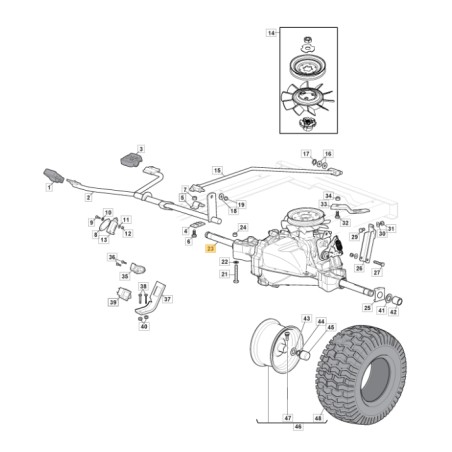 Transmisión hidrostática ORIGINAL STIGA tractor FX PRO KW 118400994/0 | Newgardenstore.eu