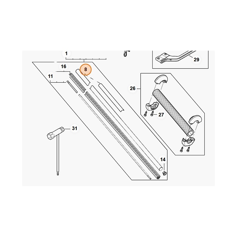 Pictograma de advertencia cortasetos HLA135 ORIGINAL STIHL HA049677300