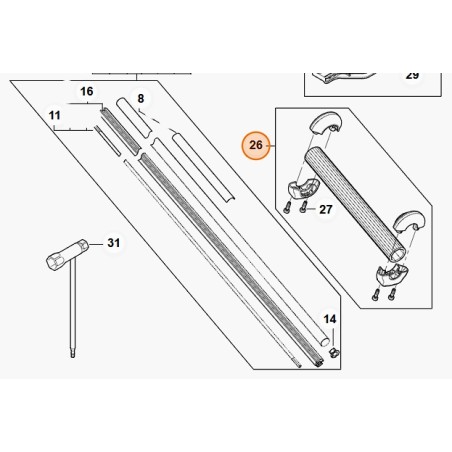 Hedge trimmer stop series models HLA135 ORIGINAL STIHL HA040071001 | Newgardenstore.eu