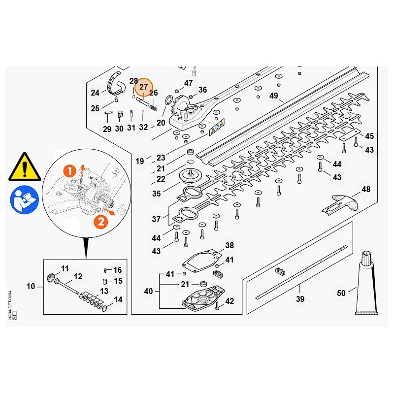 Goupille d'arrêt pour taille-haie modèles HLA135 ORIGINAL STIHL 42436424500