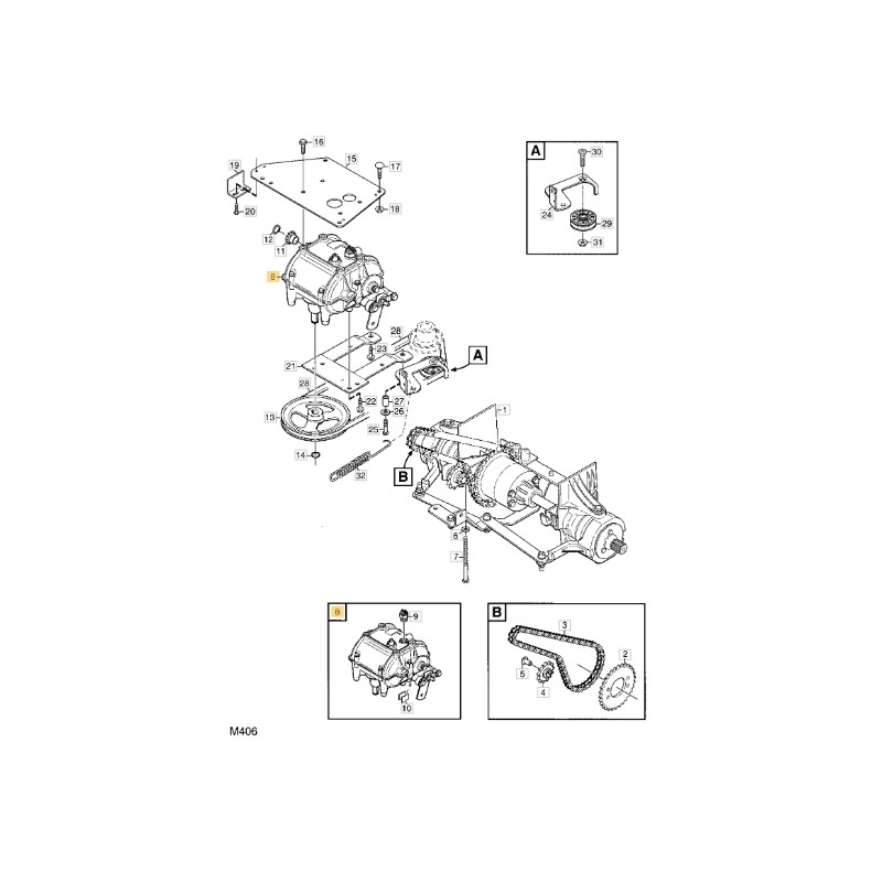 Caja de engranajes ORIGINAL STIGA tractor cortacésped 1125M 1134-6717-01