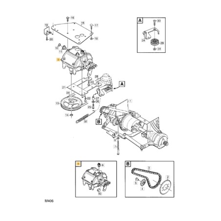 Gearbox ORIGINAL STIGA tractor mower 1125M 1134-6717-01 | Newgardenstore.eu