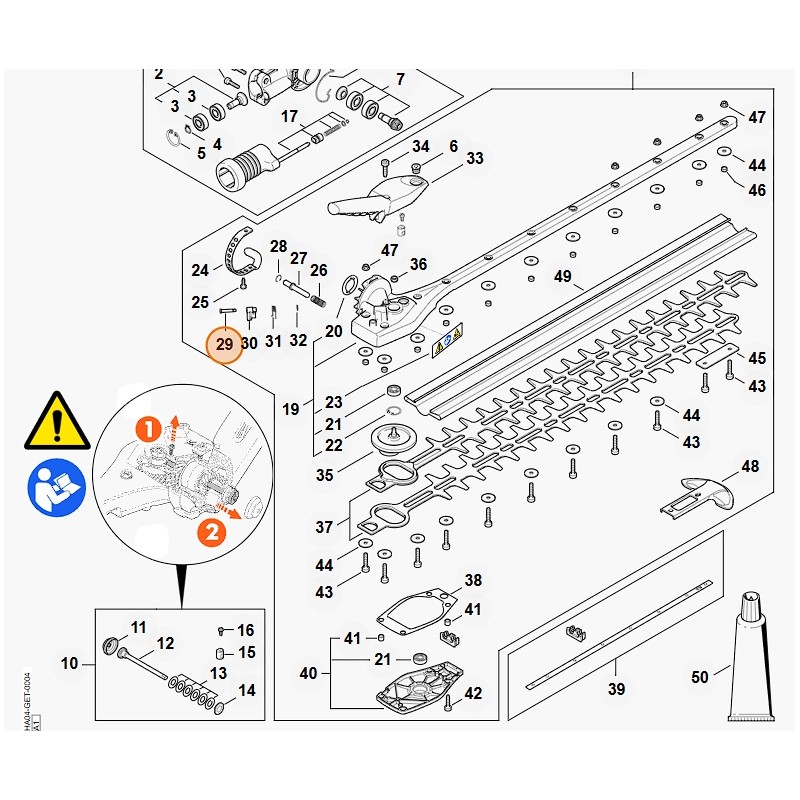 Essieu de taille-haie modèles HLA135 ORIGINAL STIHL 42437040900