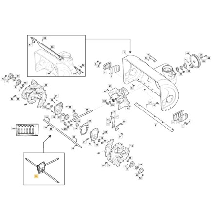 Original STIGA drive for snow plow ST 6276 PB 118820820/0 | Newgardenstore.eu