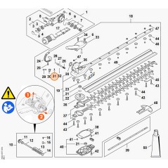 Muelle con gancho cortasetos modelos HLA135 ORIGINAL STIHL 42431824501