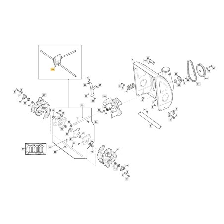 Traction ORIGINALE STIGA déneigeuse AS 56 P - SNC 56 P - ST 3256 P 118821091/0 | Newgardenstore.eu