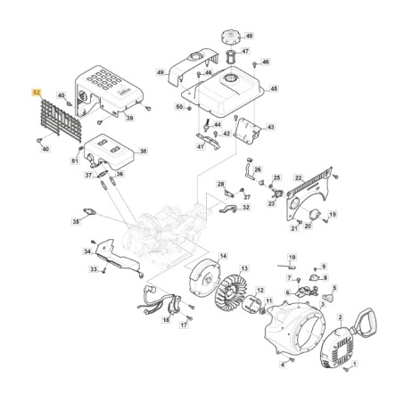 Grille de protection silencieux STIGA moteur AS 56 P 118551530/0 | Newgardenstore.eu