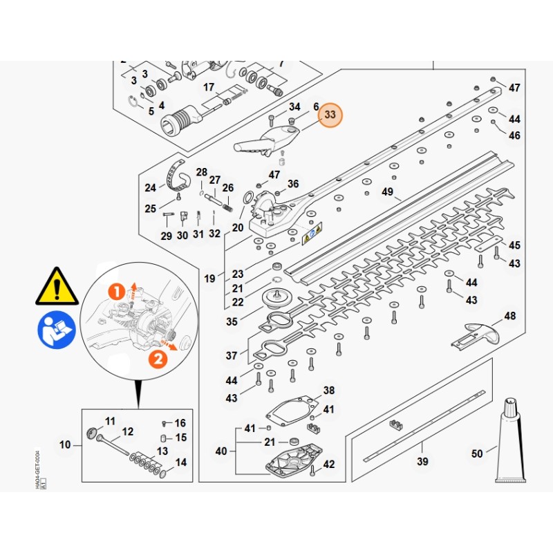 Leva di registro tagliasiepi modelli HLA135 ORIGINALE STIHL 42437002901