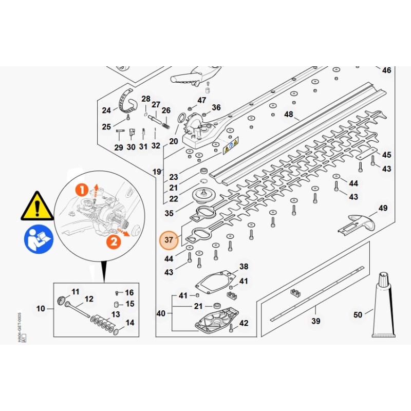 Lama 500 mm 20 pollici tagliasiepi modelli HLA135 ORIGINALE STIHL HA047106050