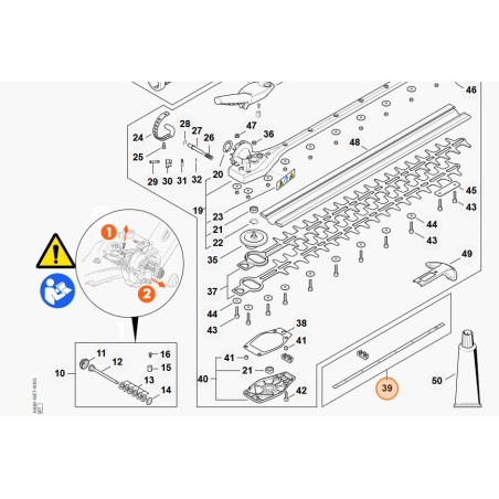 Cover plate set hedge trimmer models HLA135 ORIGINAL STIHL 42430071003 | Newgardenstore.eu