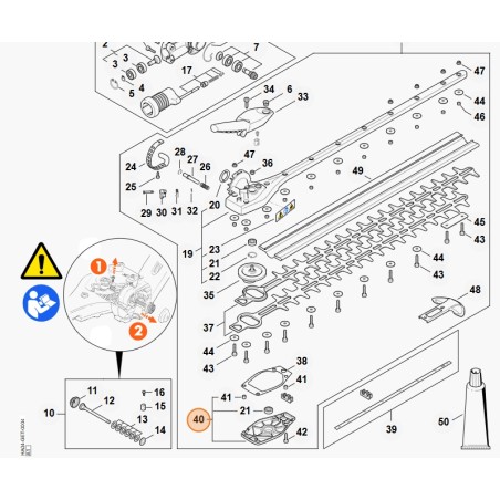 Couvercle de boîte de vitesses pour taille-haieHLA135 ORIGINAL STIHL 42436405800 | Newgardenstore.eu