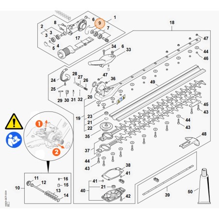 Anneau pour taille-haie modèles HLA135 ORIGINAL STIHL 42436428201 | Newgardenstore.eu