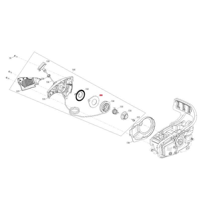 Abdeckung Feder Starter ORIGINAL BLUEBIRD Motorsäge CSP280T - CSP280TC CSP410-153