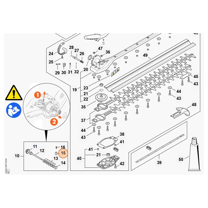 Bussola filettata tagliasiepi modelli HLA135 ORIGINALE STIHL 42436429002